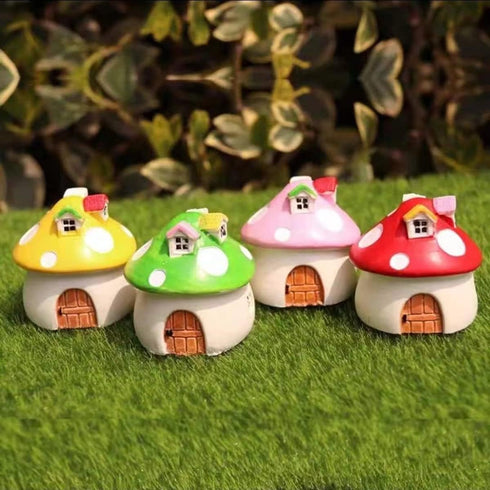 Mushroom Fairy House Fairy Garden Accessories, Mini House Figurines Fairy Garden Decor, Fairy Garden House Ornaments Kit for Home Micro Landscape ...