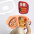Kids Divided Plate, 3 PCS(Plate with Lid and Inner Dish), Toddler Dishes Tableware, Dishwasher-Safe for Baby Feeding Dinner Plate (Tangerine)...