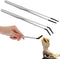 2 Pcs Extra Long Stainless Steel Reptile Feeding Tongs with Rubber Tip Bearded Dragon Aquarium Straight and Curved Long Tweezer Terrarium Feeder T...