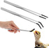 2 Pcs Extra Long Stainless Steel Reptile Feeding Tongs with Rubber Tip Bearded Dragon Aquarium Straight and Curved Long Tweezer Terrarium Feeder T...
