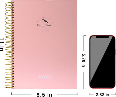 FLYING EAGLE 8.5 x 11 Large Graph Notebook Journal Spiral Graph Grid Notebook 210 Pages Hardcover Graph Notebook Engineering Paper Notebook Graphi...