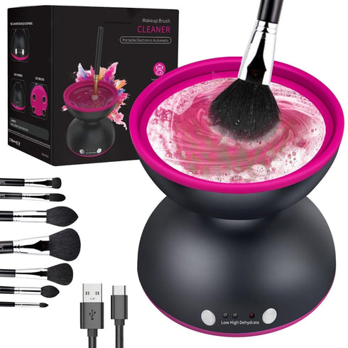 Makeup Brush Cleaner Machine, Electric Makeup Brush Cleaner, 1200mAh USB Rechargeable Portable Automatic Make Up Brush Cleaner Cleanser Machine, f...