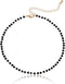 POMINA Dainty Black Rondelle Crystal Beaded Choker Necklace Delicate Multi Faceted Crystal Beads Choker for Women...