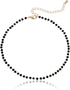 POMINA Dainty Black Rondelle Crystal Beaded Choker Necklace Delicate Multi Faceted Crystal Beads Choker for Women...
