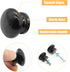 16PCS Wood Black Drawer Knobs, 1-3/8 Inch Mushroom Shape Wooden Cabinet Furniture Knobs Pulls Handles for Home Office Wardrobe Dresser Storage Cup...