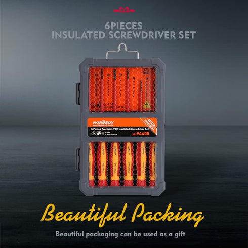 HORUSDY 1000V 6-Piece Mini Insulated Screwdriver Set, Magnetic Tip Mini Electrician Screwdriver Set Slotted(1.8mm,2.0mm2.5mm,3.0mm), Phillips: (PH...