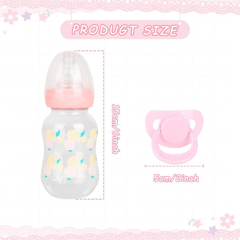CHAREX Reborn Baby Doll Accessories Fake Feeding Bottle Sealed Matching Putty Magnetic Pacifier Baby Girl...