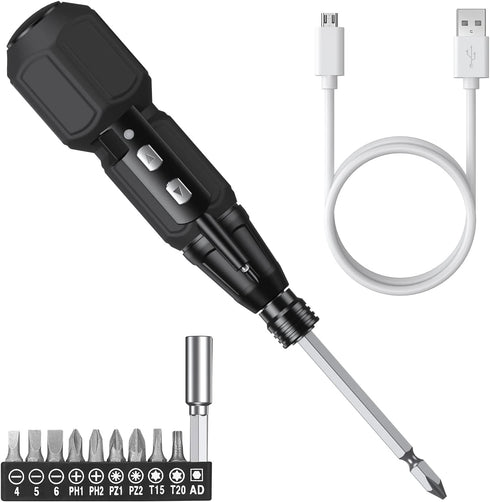 AMIR Electric Screwdriver Cordless, Rechargeable Power Screwdrivers Set, Portable Automatic Home Repair Tool Kit with LED Lights and USB Cable...