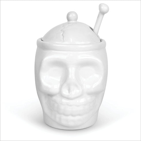 BELL BOOK AND CANDLE Sugar Skull Sugar Bowl With Bone Spoon - 12 Oz - Spooky Valentines Day Gifts, Goth Valentines Day Decor -Witchy Gifts, Goth G...