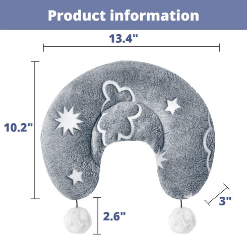 Happi N Pets Large Cat Pillow for Indoor Cats, Fluffy & Cozy Cat Calming Pillow with Two Toy Balls, Luminous Cat neck pillow, Half Donut for Joint...