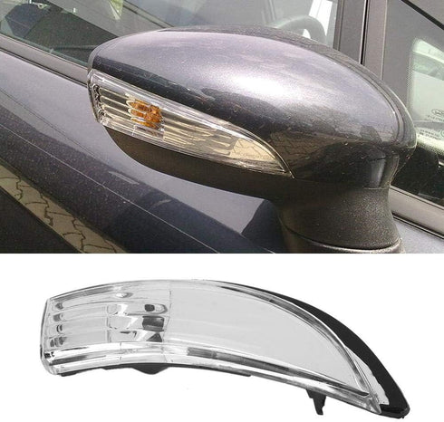 Qiilu Car Door Wing Mirror Indicator Lens, Door Wing Mirror Indicator Lens Clear Fits for Ford Fiesta MK7/MK7.5 2009-2017(Right Side)...