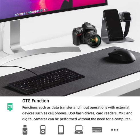 CUQI Mini Keyboard, Small Wired Keyboard 82 Scissor Keys, USB interface Compact Keyboard for Android, Windows PC, Laptop, Raspberry Pi, Windows 10...