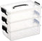 BTSKY 3 Layers Cute Dolphin Clear Plastic Pencil Box - Multipurpose Pencil Case Craft Storage Containers with Lid & Handle, Easy Carry & Stack Cra...