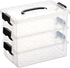 BTSKY 3 Layers Cute Dolphin Clear Plastic Pencil Box - Multipurpose Pencil Case Craft Storage Containers with Lid & Handle, Easy Carry & Stack Cra...