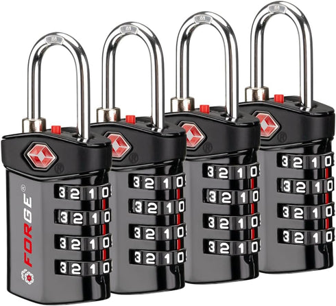 Forge Travel Lock,TSA Approved Luggage Locks for Air Travel, Gym Lockers, School Lockers, Pelican Cases, Gun Case, Easy Read Dials, Durable Alloy ...