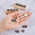 Cheriswelry 100pcs Large Hole Dog Paw Prints Pattern Acrylic European Rondelle Beads Slide Charms Loose Spacer with Metal Double Cores Fit Snake C...