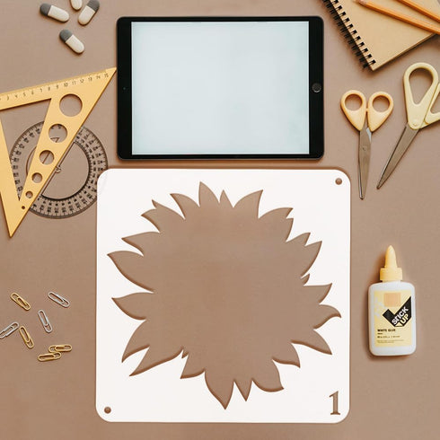 FINGERINSPIRE 4Pcs Layered Sunflowers Painting Stencil 11.8x11.8inch Reusable Sunflowers Pattern Drawing Template Plants Theme Decoration Stencil ...