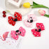 3 Pairs Red White Mouse Ears Hair Bows Clips Hair Bow Cute Mice Ears Toddler Hair Accessories for Women Girls for Birthday Party Favor Halloween C...