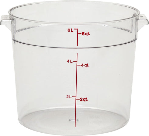 Cambro Food Storage Container - Round Series - 6 QT (Quart) - Commercial Grade for Food Prep (Clear)...