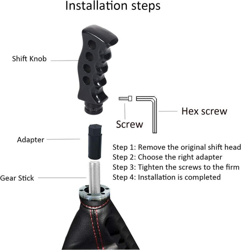 Shift Knob Handle Shifting Gear Stick Shifter Transmissions Fit Most Manual Automatic Cars Truck SUV Vehicle (Black)...