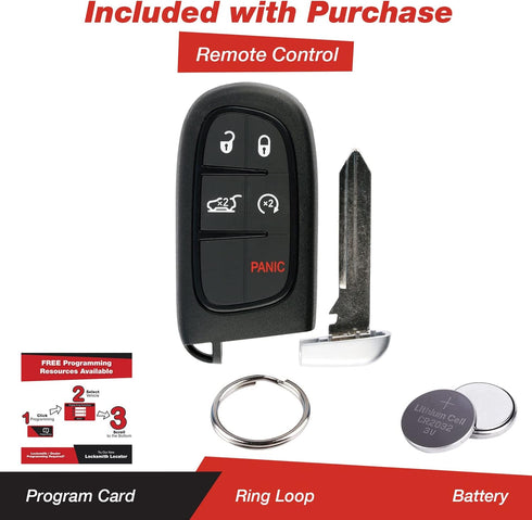 KeylessOption Keyless Remote Start Smart Car Key Fob for Jeep Cherokee 2014-2019, GQ4-54T...