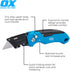 OX Tools Pro Heavy Duty Fixed Blade Folding Knife w/Easy Change Blade Button - Quick Fold Action & Strong Lightweight Construction | Includes 3 Re...