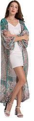 Zoye Chen Women's Loose Kimono Cardigan Floral Print Long Sleeve Cover Up Beach Coverups Bathing Suit for Women...