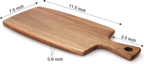 Acacia Wood Cutting Board with Handle Decorative Small Charcuterie Boards Wooden Chopping Board Meat Cutting Boards for Kitchen Bread Cheese Board...