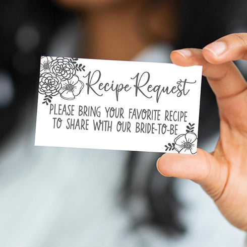 m&h invites 50 Modern Floral Bridal Shower Recipe Request Cards - Invitation Inserts...
