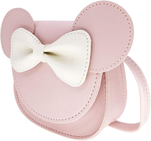 Little Girls Mini Crossbody Shoulder Bag Coin Purse Handbag with Cute Mouse Ear Bowknot...