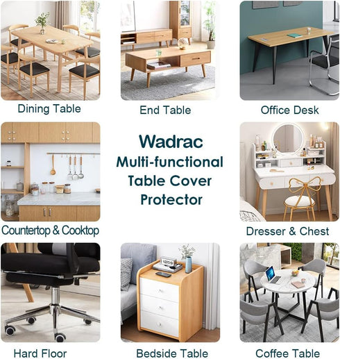Small Office Desk Protector Mat Clear Table Protector Plastic Table Cloths PVC Night Stand Table Cover Mat Shelf Surface Protection Crystal Childr...