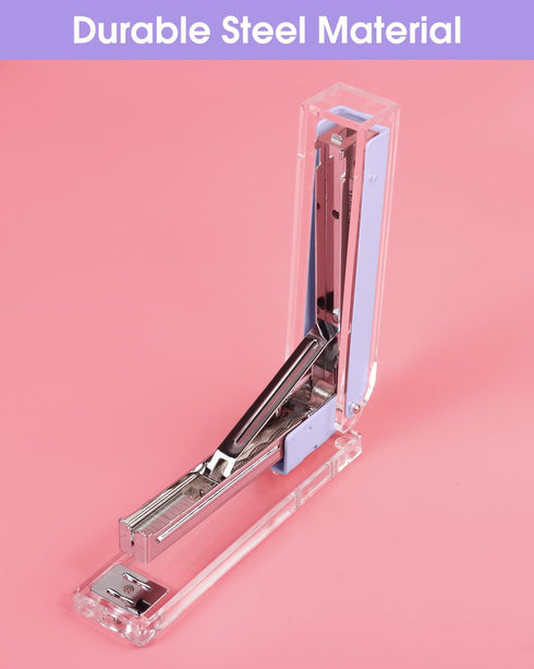 Clear Acrylic Stapler, Desktop Stapler, Office Stapler, Elegant Modern Desk Accessory for The Desk at Home, Office, or School?Purple?...