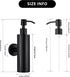 BATHSIR Matte Black Soap Dispenser, Refillable Shower Soap Dispenser Wall Mounted, Stainless Steel Clear Hand Soap Dispenser with Pump for Bathroo...