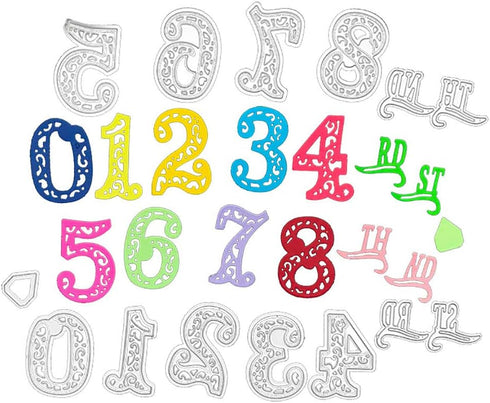 Number Dies for Scrapbooking Card Making, 0~9 Arabic Numbers Metal Cutting Dies Numbers Die Cuts for Decoupage Gift Birthday Date Cards DIY Scrapb...