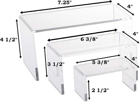 N'ice Packaging® 9 Piece Set - Clear Acrylic Display Risers, Acrylic Clear Riser Set...