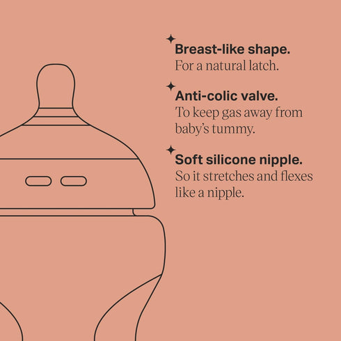 Tommee Tippee Baby Bottles, Natural Start Anti-Colic Baby Bottle, 9oz, 0 Months+, Slow Flow Breast-Like Nipple, Self-Sterilizing, Baby Feeding Ess...