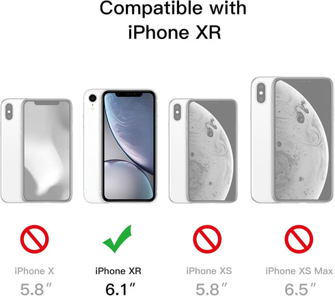 JETech Case for iPhone XR 6.1-Inch with Built-in Anti-Scratch Screen Protector, 360 Degree Full Body Rugged Phone Cover Clear-Back (Black)...