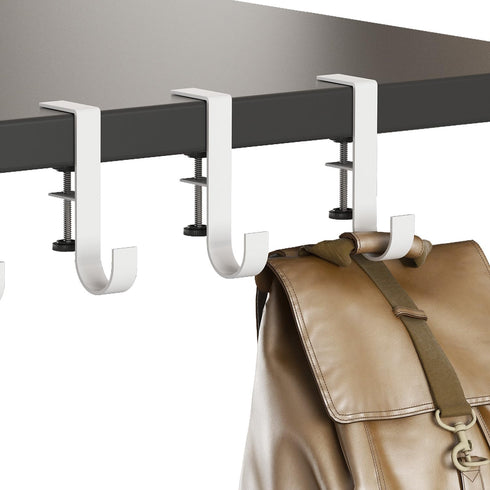3 Pcs Desk Mount Bag Holder Hook/Clamp-On Backpack Hanger/Headphone Hook Holder/Headset Stand Hanger Clamp Under Desk Space...