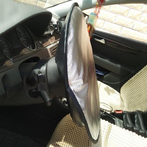Steering Wheel Sun Shade Cover, Auto Steering Wheel Sun Block Anti Heat Aluminum Foil Sunshade for Cars Truck SUV Van (Diameter 15.75in)...