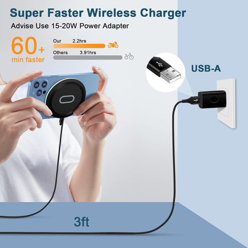 15W Fast Samsung Wireless Charger Pad with Quick Charge Wall Charging Block for Samsung Galaxy S24 S23 FE Ultra S22 S21 fe S20 Z Fold Flip 5 4,iPh...