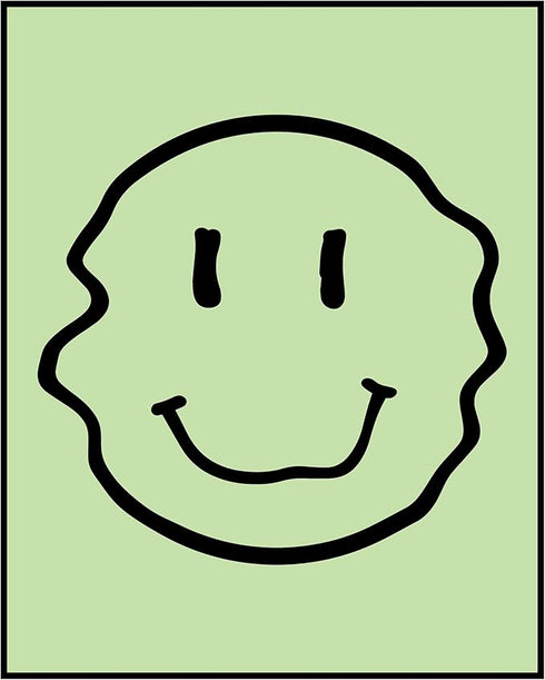 Posterizer 1 pcs-cute melting smiley face-minimalistic wall art-Comedy Art-Miscellaneous-Gift for Girls, Boys, Teens-decor for Boys, Teens Bedroom...