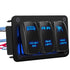 DaierTek LED Light Bar Switch Panel, 3 Gang Rocker Switch Panel, 12V Toggle Switch Panel for Truck Car RZR Jeep RV Automotive Marine Boat Blue 12 ...