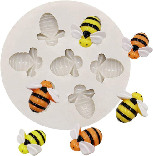 Bumble Bee Silicone Chocolate & Soap Mould - 3D Honeycomb Cake Topper Decoration & Ice Cube Desserts & Candy Mould...