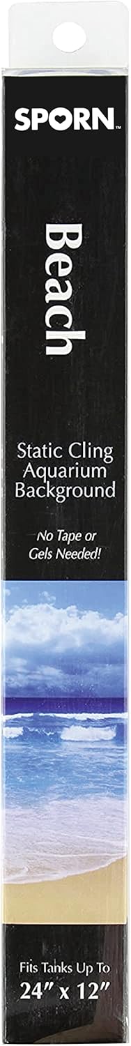 SPORN Aquarium Background, Static Cling, Beach 24" x 12"...