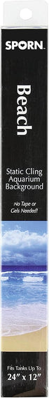 SPORN Aquarium Background, Static Cling, Beach 24" x 12"...