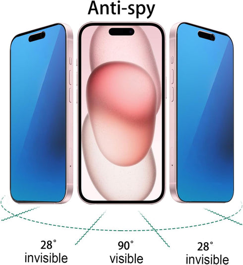 2 Pack Matte Anti-Blue Privacy Tempered Glass for iPhone 14 Pro Max/iPhone 15 Plus Anti-glare Anti-Spy Screen Protector Anti- Peeping Film Electro...