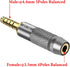 Geekria 4.4mm Male to 3.5mm Balanced Female Headphones Adapter for 3.5mm 4-Pole Cable Connected to Balanced 4.4mm Player Device, Aluminum Alloy Co...