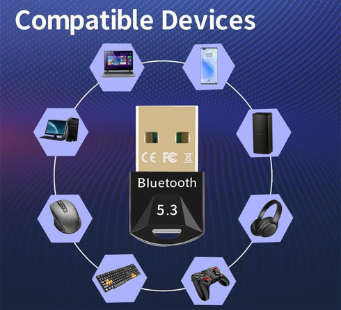 Bluetooth Adapter 5.3, Bluetooth Stick for Windows 11/10/8,1/7, USB EDR Bluetooth Dongle for PC, Laptop, Desktop......