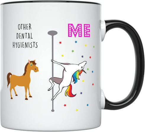 YouNique Dental Hygienist Mug, 11 Ounces, Registered Dental Hygienist Cup for Women, Dental Hygiene Coffee Mug, Dental Hygienist Gifts (Black Hand...