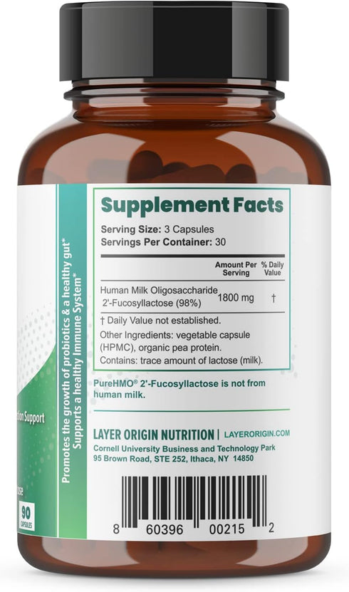 Layer Origin | PureHMO Human Milk Oligosaccharide (HMO 2'-FL) Prebiotic - Feed 180 Billion Probiotics/Serving, 30-Day Supply...